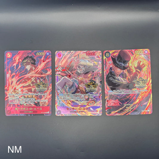 One Piece Card 3rd Anniversary Luffy Ace Sabo 3 brothers Set Promo Japanese OP09-119 (Copy)